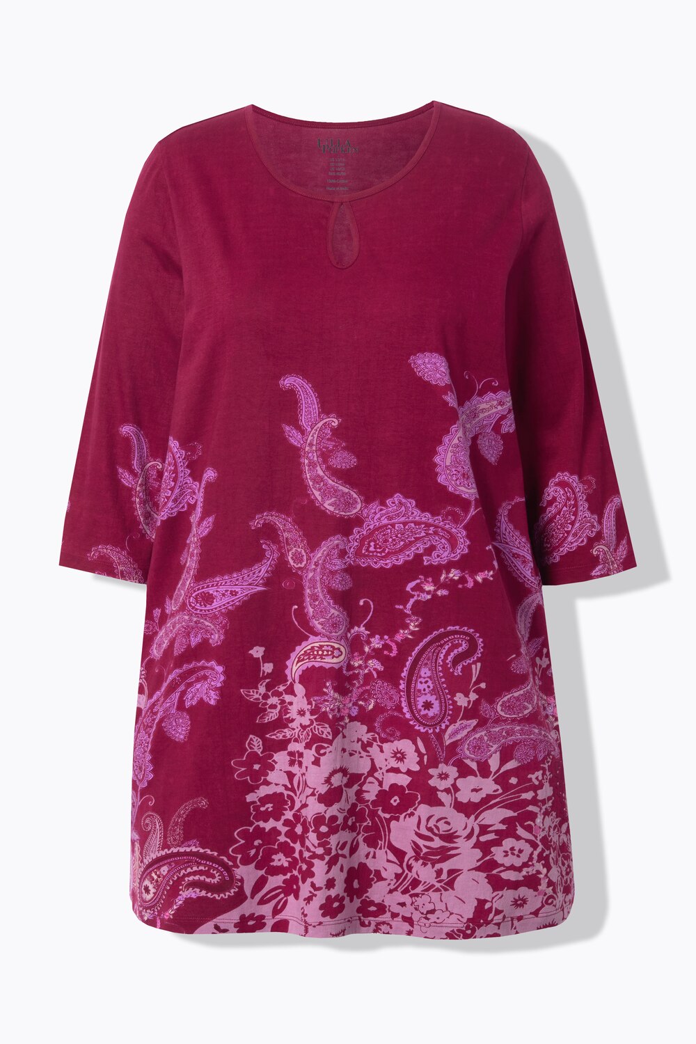 Stora storlekar Lång topp med print, Dam, rosa, storlek: 58/60, Bomull, Ulla Popken