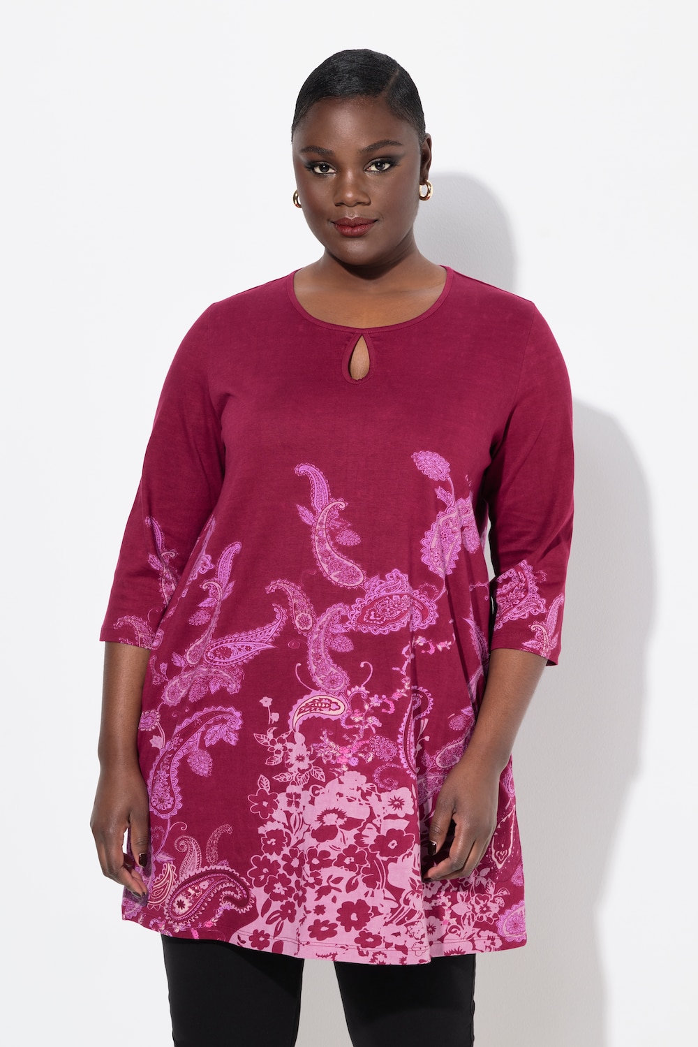 Große Größen Longshirt, Damen, rosa, Größe: 50/52, Baumwolle, Ulla Popken