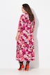 Jerseykjole, blomster, A-form, V-udskæring, 3/4-ærmer