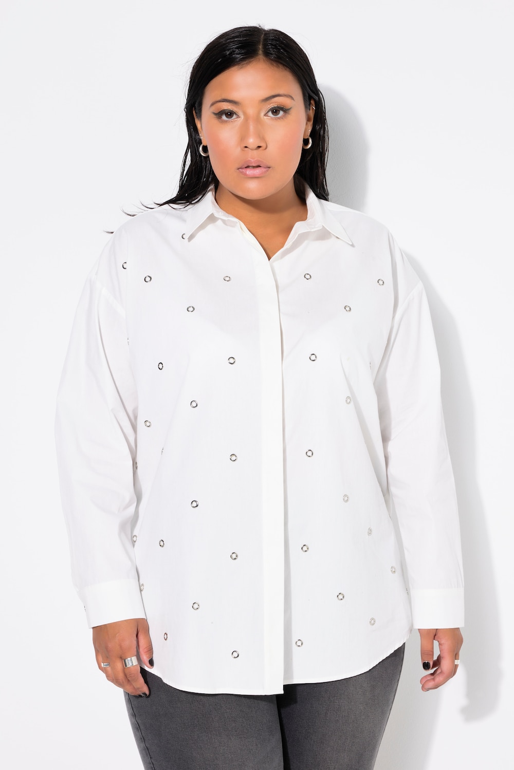 Große Größen Hemdbluse, Damen, beige, Größe: 54/56, Baumwolle, Studio Untold