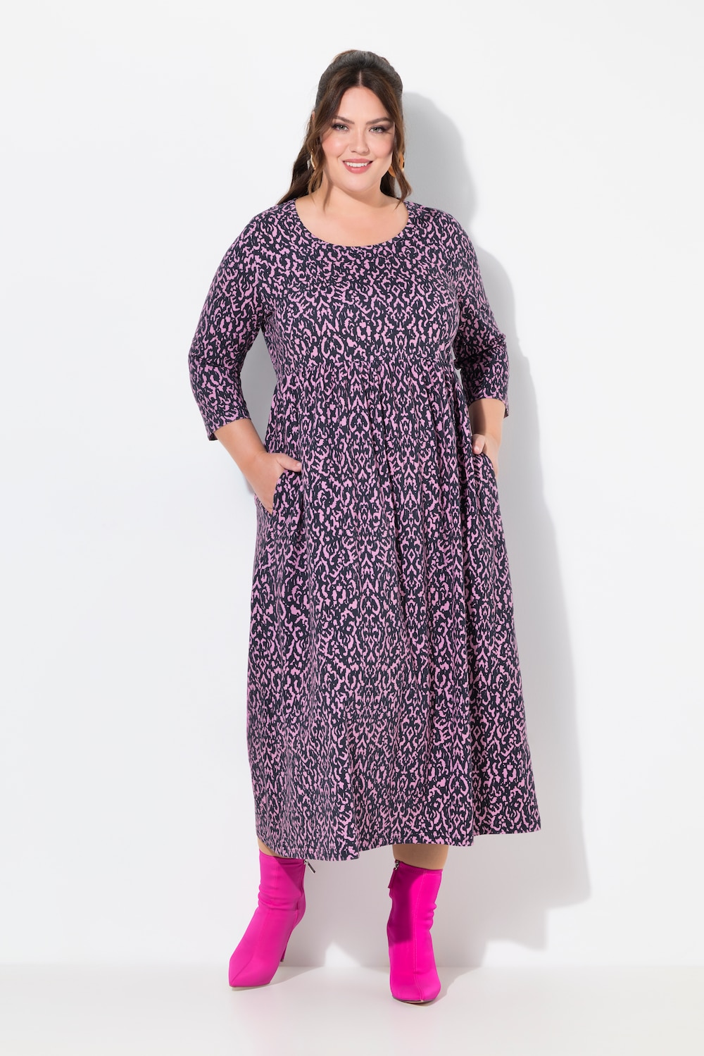 Große Größen Jerseykleid, Damen, rot, Größe: 62/64, Baumwolle, Ulla Popken