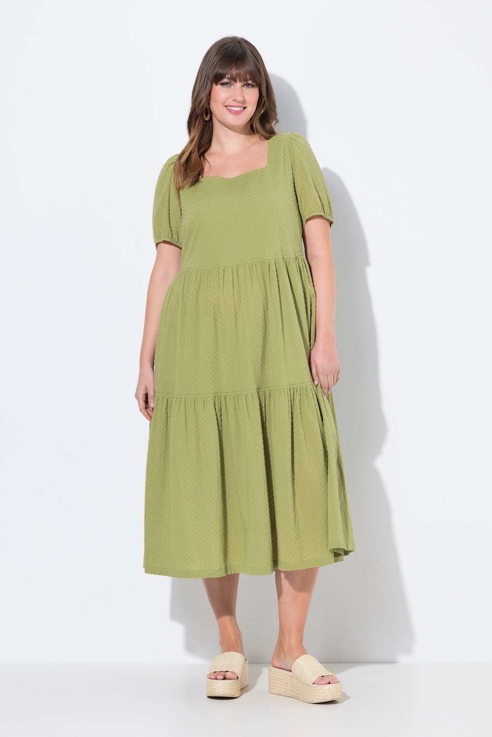 Große Größen Maxikleid, Damen, grün, Größe: 50/52, Baumwolle, Ulla Popken
