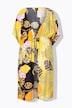 Kaftan, sitroner, oversized, V-hals, halve ermer