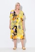 Kaftan, sitroner, oversized, V-hals, halve ermer