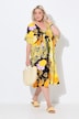 Kaftan, sitroner, oversized, V-hals, halve ermer