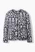Quiltet jakke, kasseform, all-over print