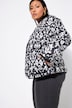 Quiltet jakke, kasseform, all-over print