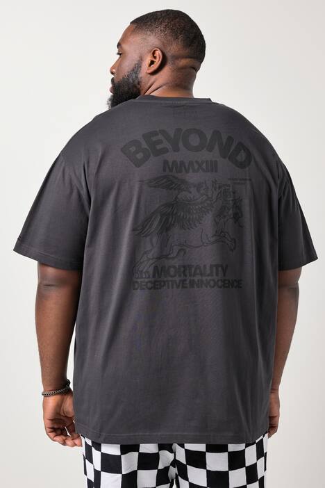 STHUGE T-shirt, korte mouwen, oversized, print op de achterkant, tot 8 XL