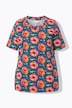 T-shirt, valmuer, elastisk rund hals, korte ærmer, økologisk bomuld