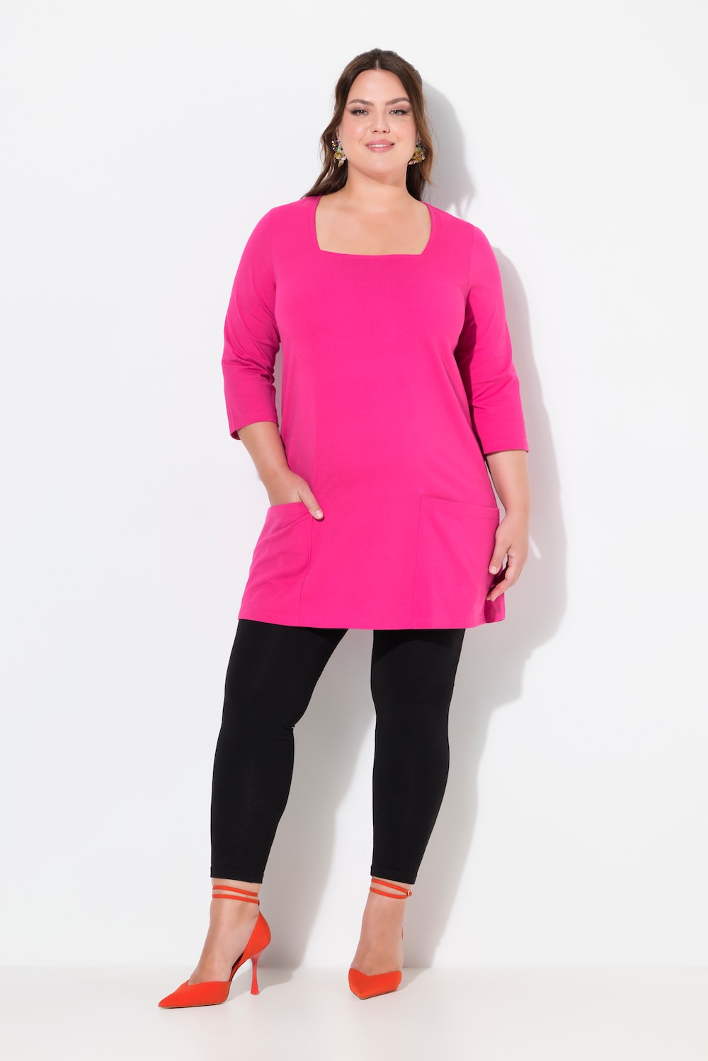 Große Größen Longshirt, Damen, rosa, Größe: 50/52, Baumwolle, Ulla Popken