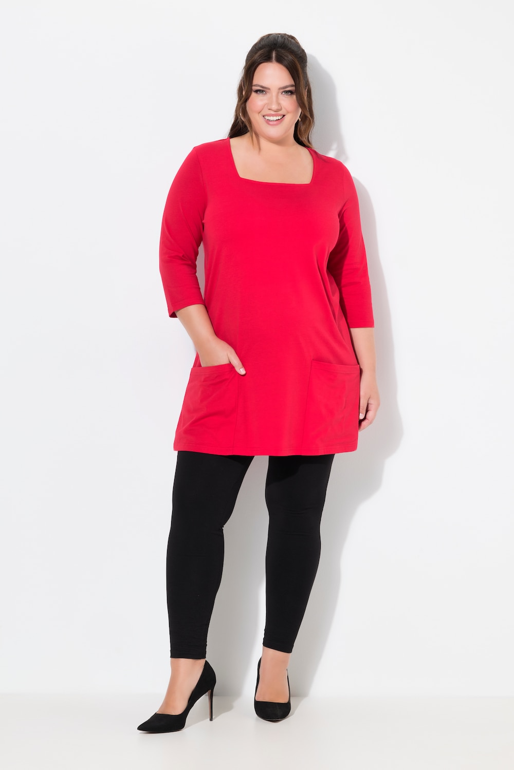 Große Größen Longshirt, Damen, rot, Größe: 66/68, Baumwolle, Ulla Popken