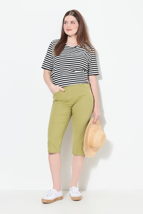 Eco Cotton Elastic Waist Capris