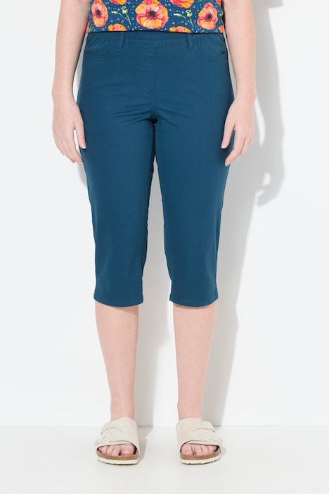 Pantalon capri, fentes d'ourlet, passants de ceinture, coton bio