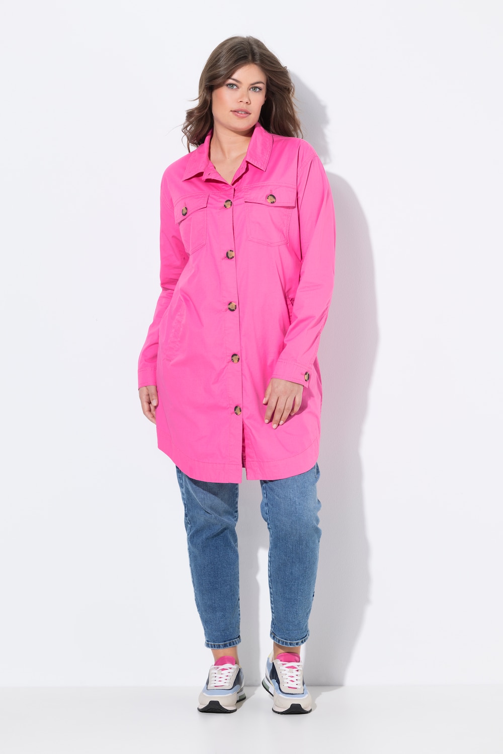 Thumbnail - Große Größen Hemdjacke, Damen, rosa, Größe: 40/42, Baumwolle, LAURASON