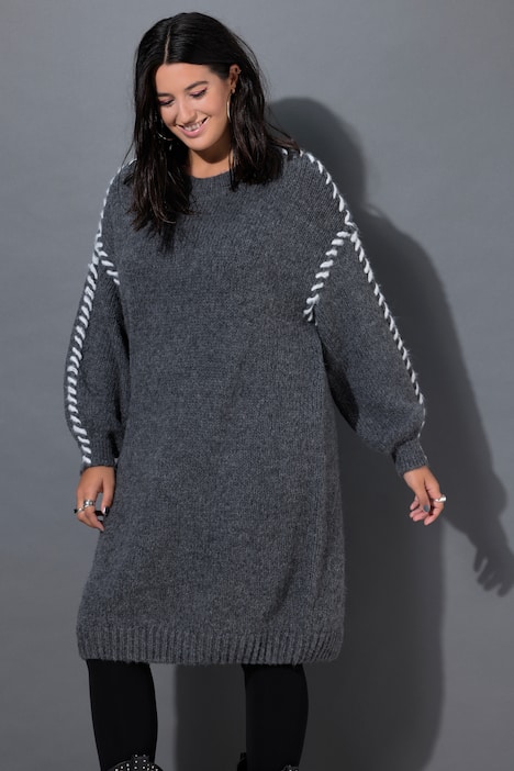 Gebreide jurk, oversized, mooie naden