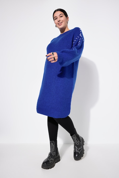 Oversized Seam Long Sleeve Sweater Dress