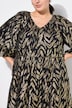 Abstract Metallic Print Balloon Sleeve Dress