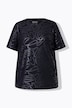 Maglia funzionale con stampa con paillettes, scollo rotondo e mezze maniche