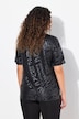 Maglia funzionale con stampa con paillettes, scollo rotondo e mezze maniche