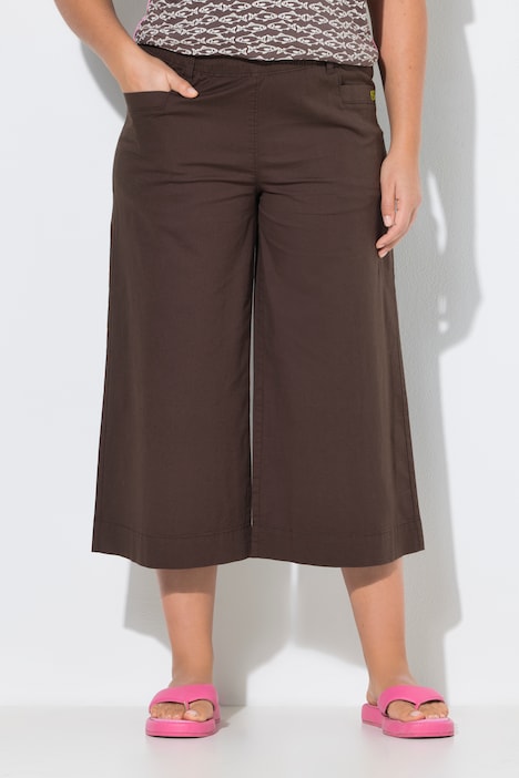 3/4 leichte Cotton Culotte, Gummibund