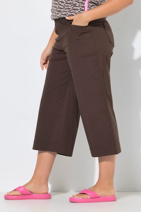 3/4 leichte Cotton Culotte, Gummibund