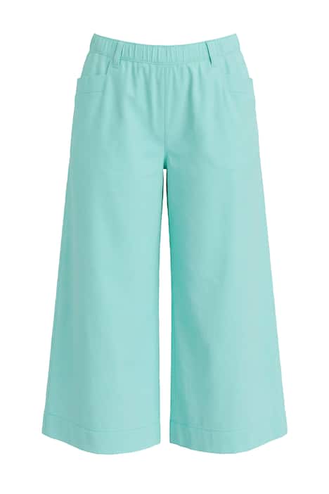 Široké kalhoty, 3/4 délka, pružný pas