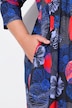 Abstract Floral Print 3/4 Sleeve Jersey Swing Empire Dress