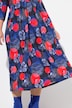 Abstract Floral Print 3/4 Sleeve Jersey Swing Empire Dress