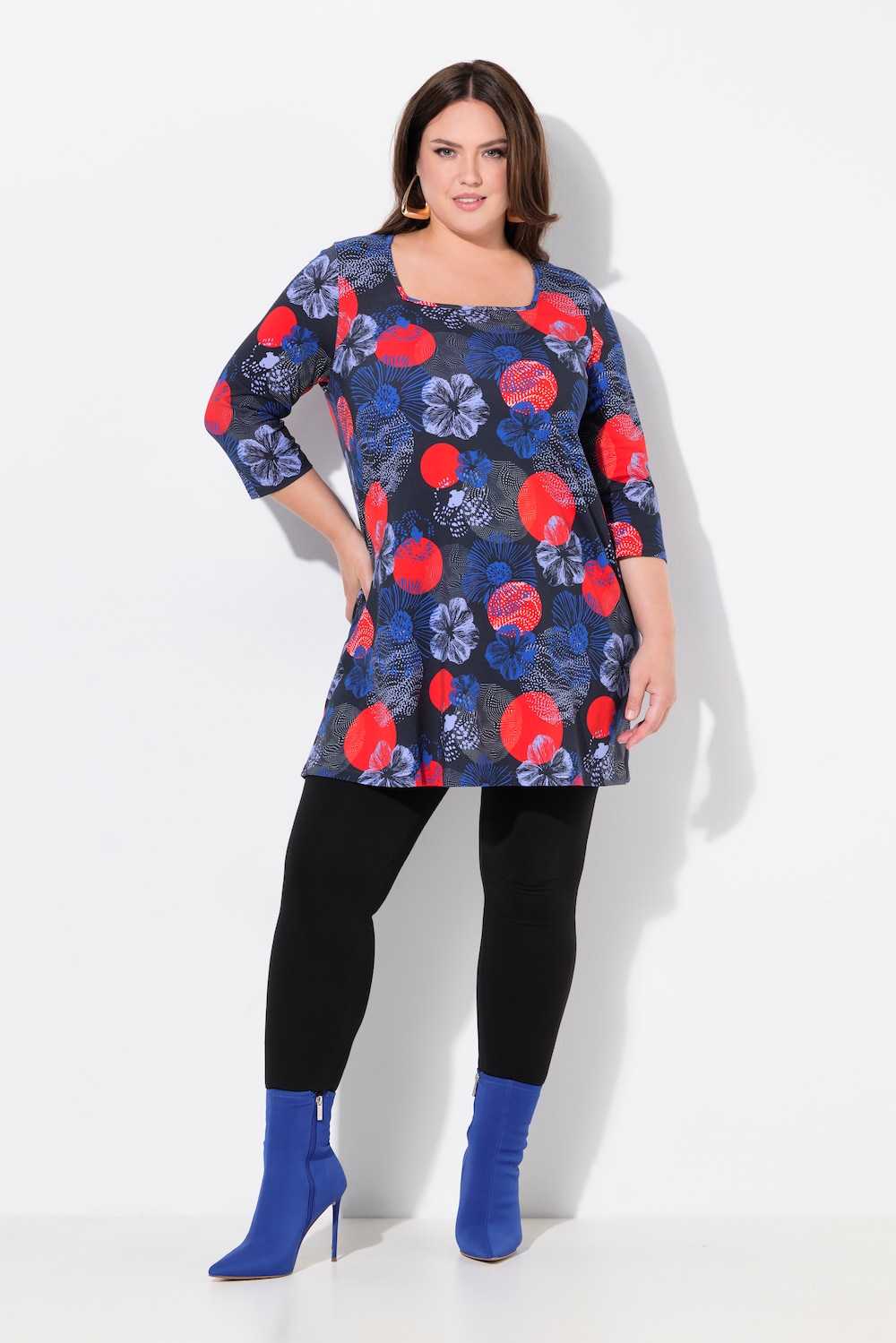 Große Größen Longshirt, Damen, schwarz, Größe: 66/68, Baumwolle, Ulla Popken