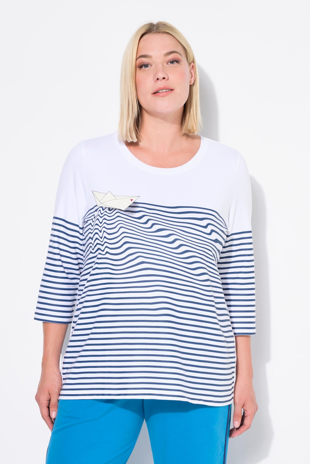 Große Größen Shirt, Damen, weiß, Größe: 50/52, Baumwolle, Ulla Popken