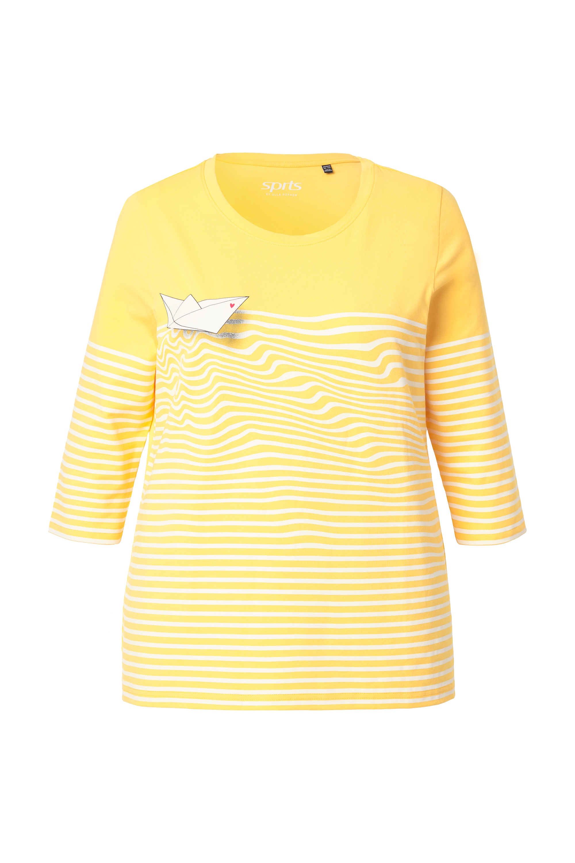 Ulla Popken Damen große Größen Shirt Ringel Papierboot U Boot Ausschnitt