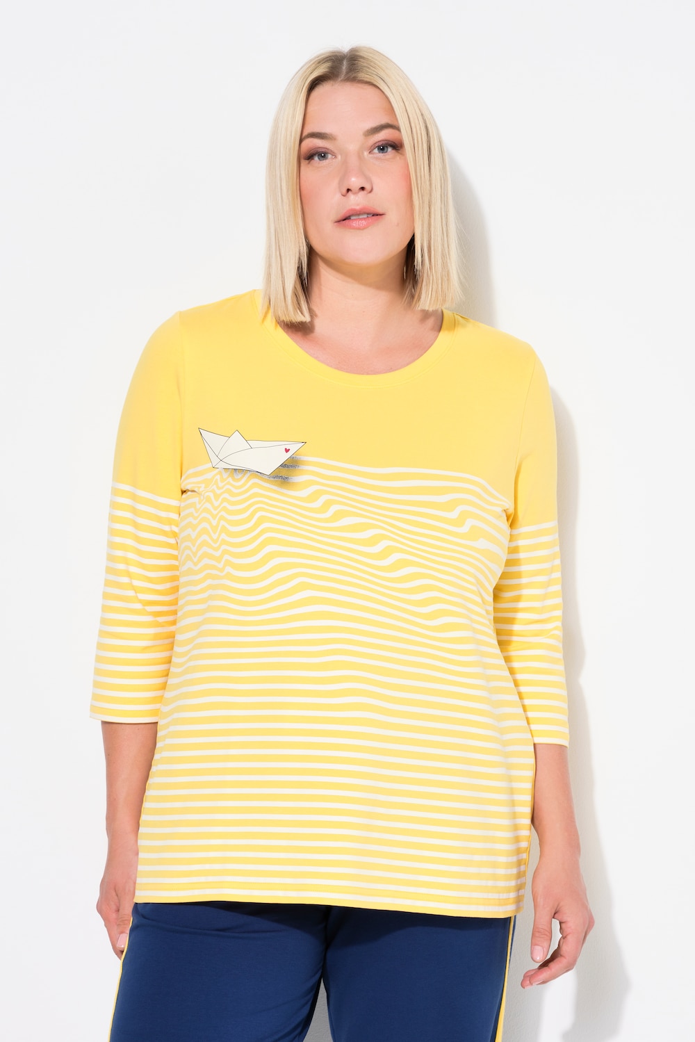 Große Größen Shirt, Damen, gelb, Größe: 46/48, Baumwolle, Ulla Popken