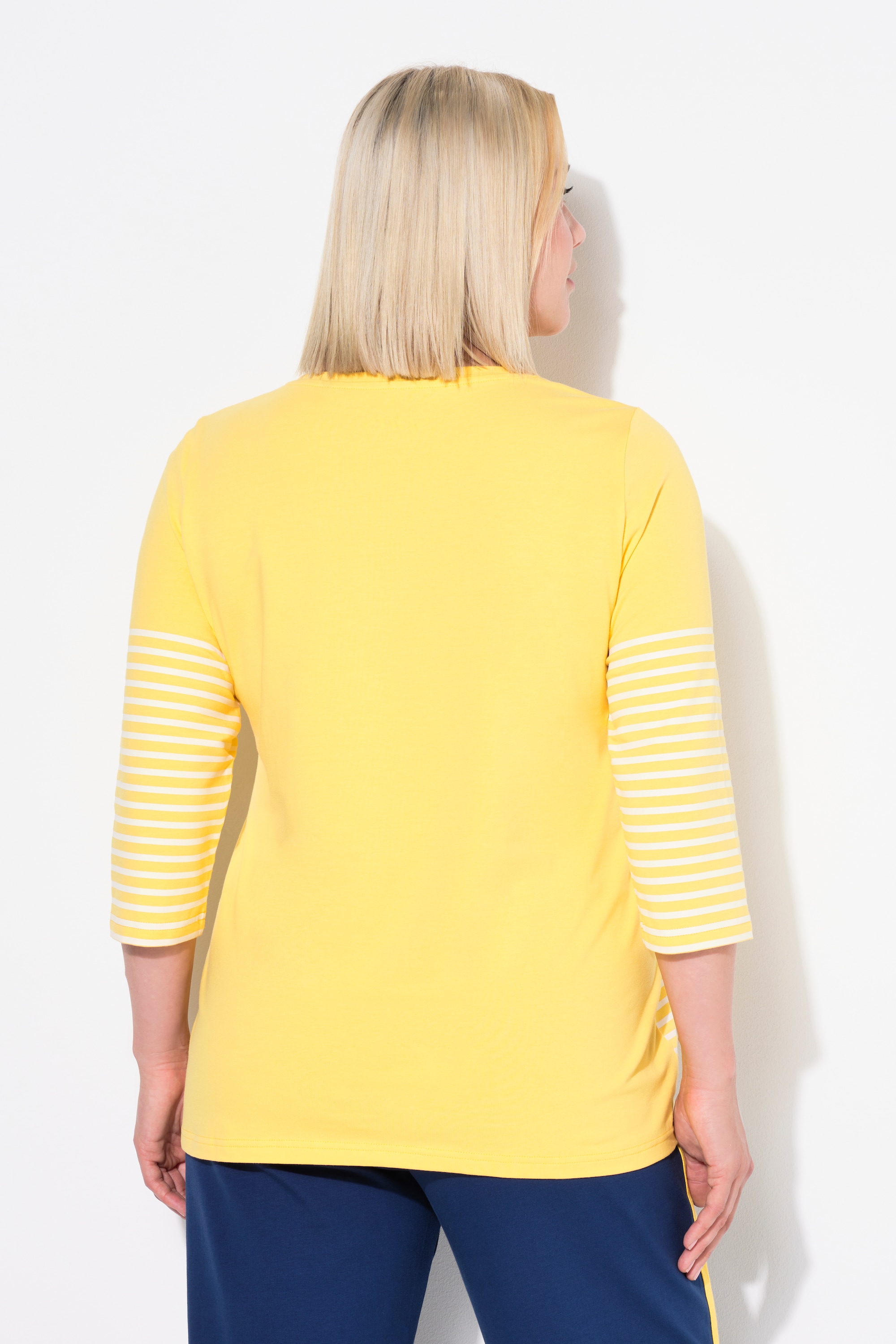 Ulla Popken Damen große Größen Shirt Ringel Papierboot U Boot Ausschnitt