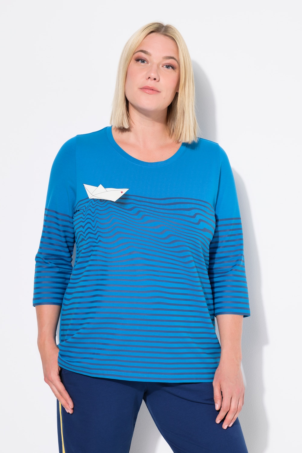Große Größen Shirt, Damen, türkis, Größe: 42/44, Baumwolle, Ulla Popken