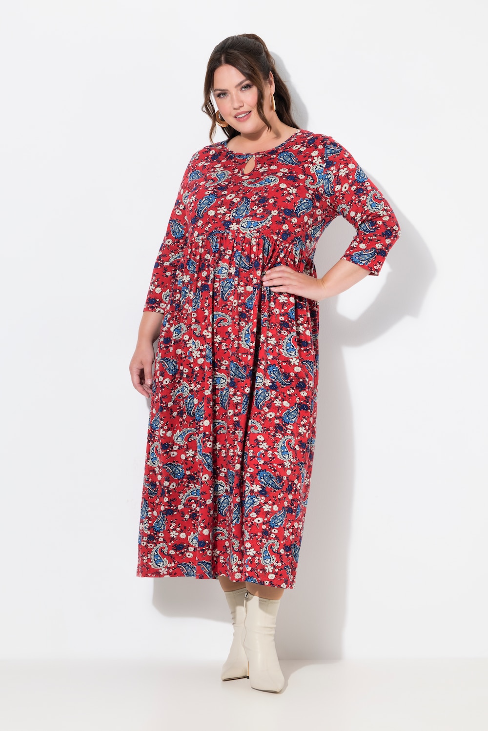 Große Größen Jerseykleid, Damen, blau, Größe: 62/64, Baumwolle, Ulla Popken