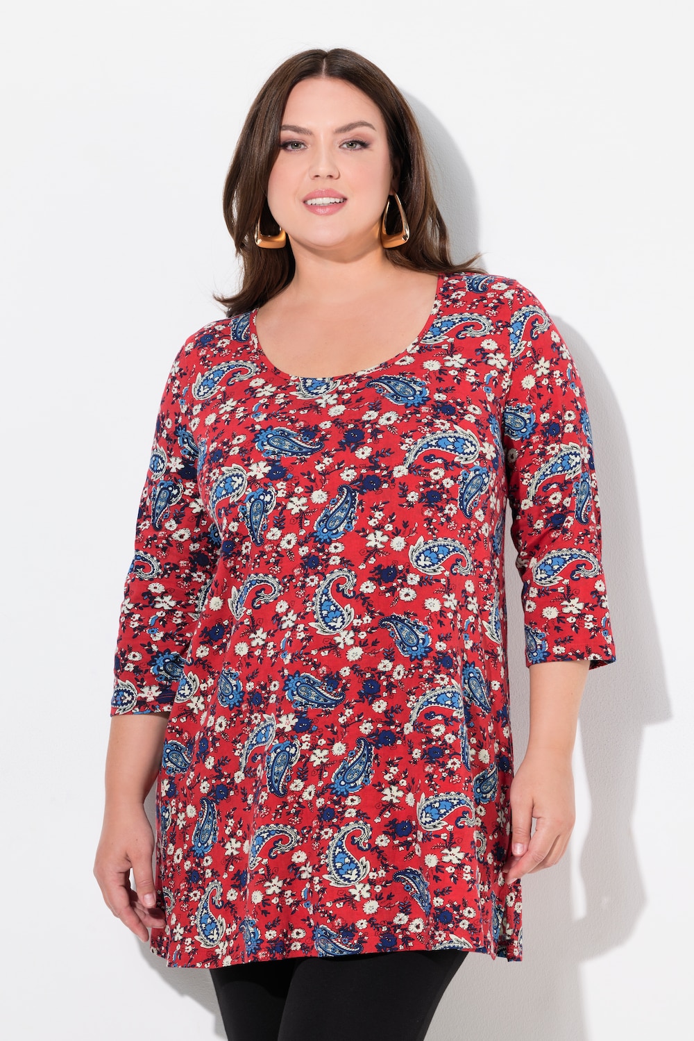 Große Größen Longshirt, Damen, blau, Größe: 54/56, Baumwolle, Ulla Popken