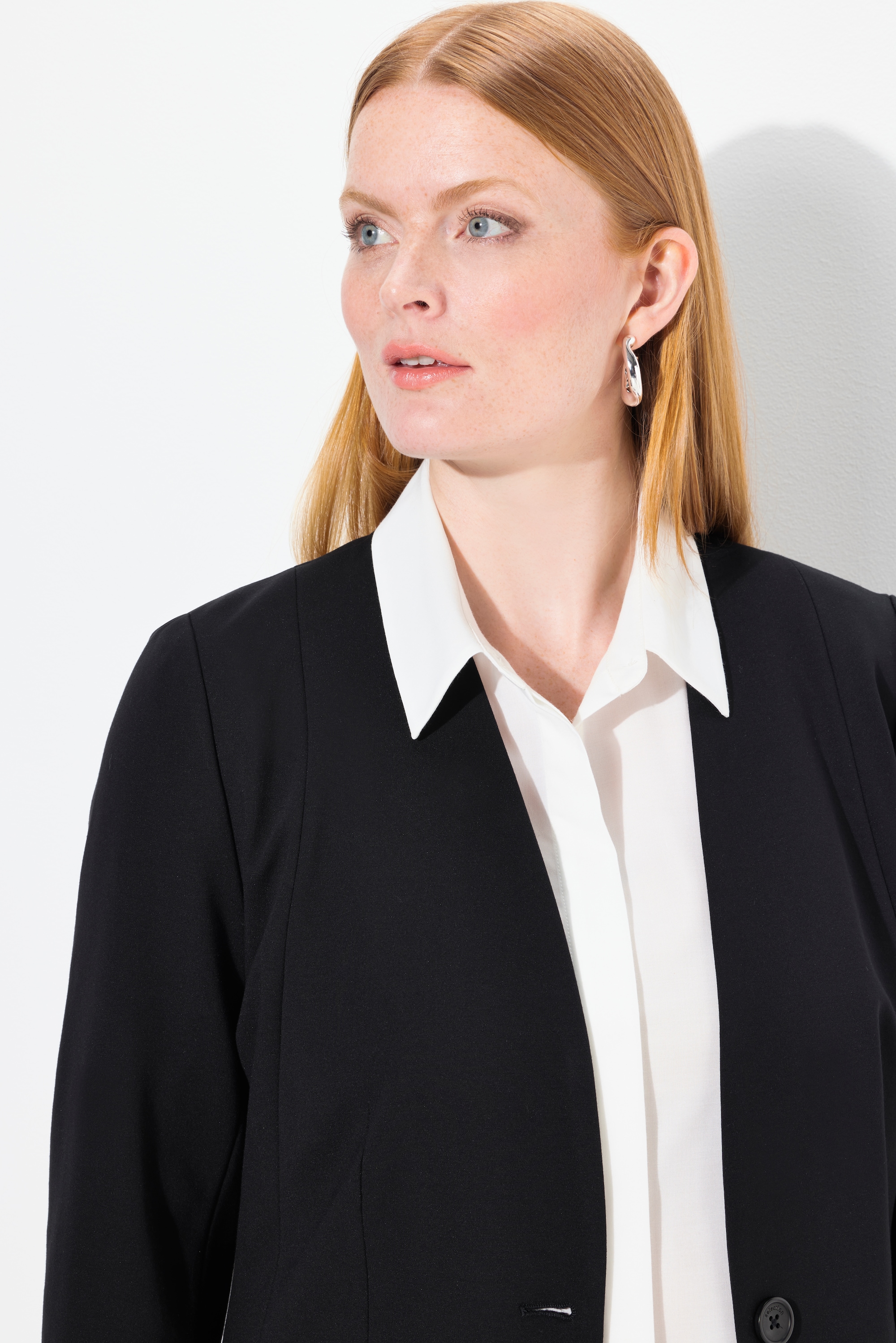 Ulla Popken Damen große Größen Blazer Punto di Roma V Ausschnitt