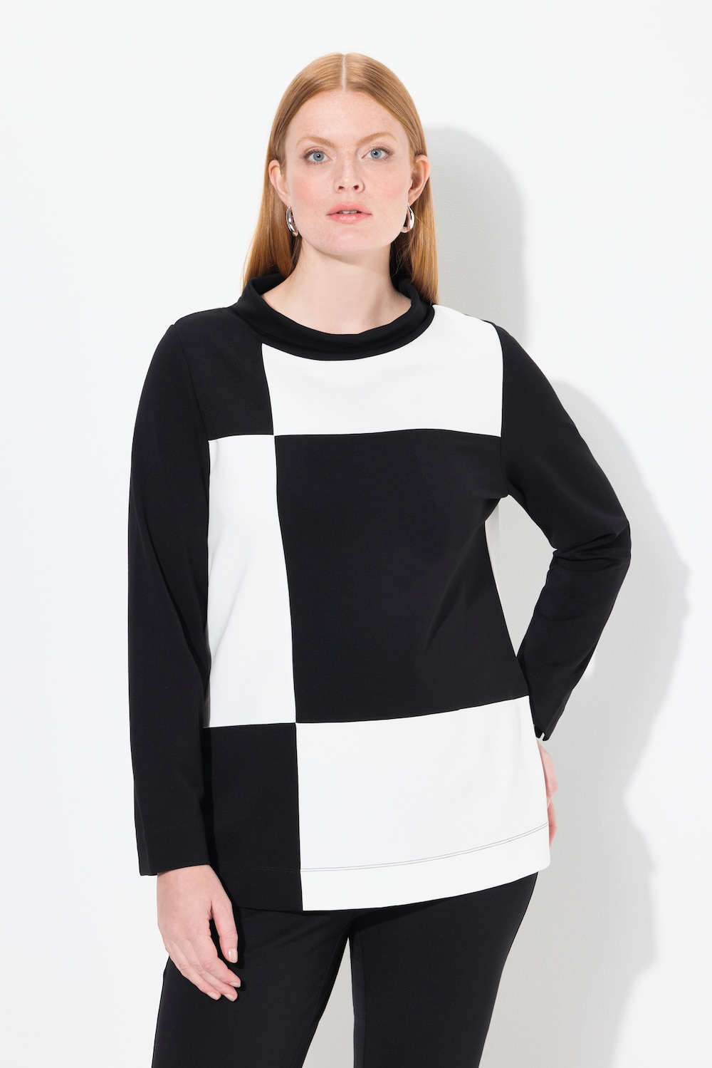Große Größen Sweatshirt, Damen, schwarz, Größe: 46/48, Viskose/Synthetische Fasern, Ulla Popken