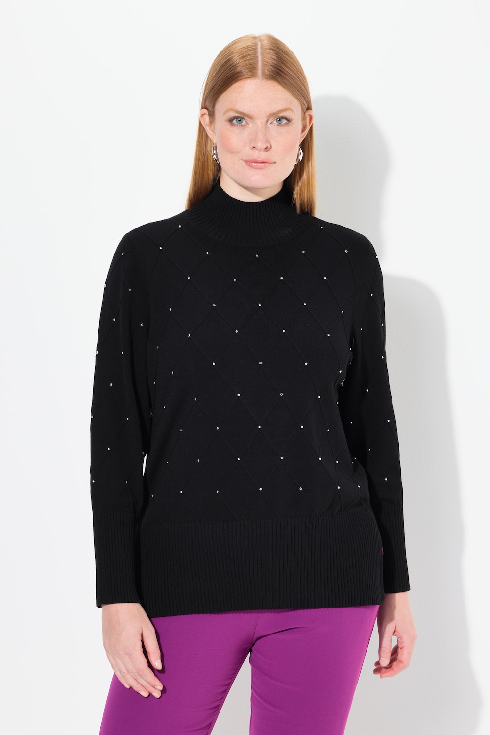 Große Größen Pullover, Damen, schwarz, Größe: 54/56, Viskose/Polyester, Ulla Popken