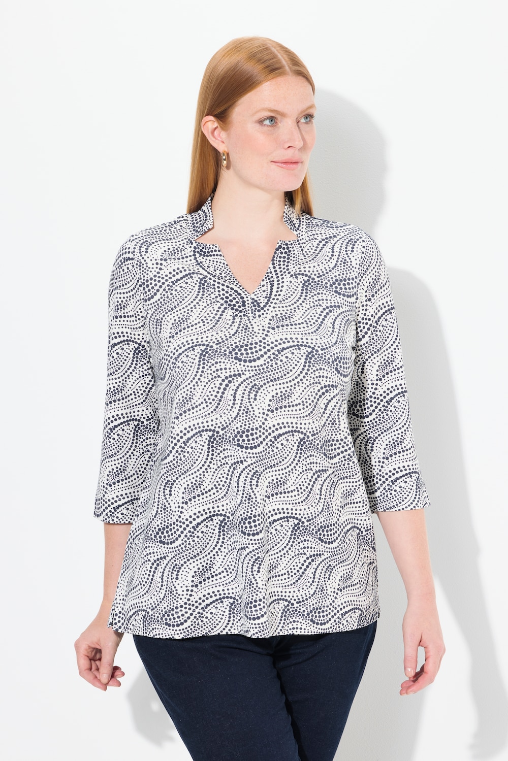 Große Größen Shirt, Damen, weiß, Größe: 42/44, Viskose/Synthetische Fasern, Ulla Popken