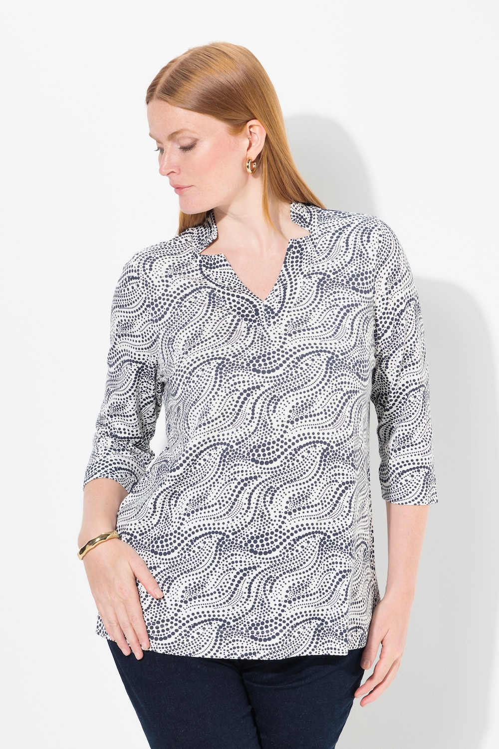 Große Größen Shirt, Damen, weiß, Größe: 50/52, Viskose/Synthetische Fasern, Ulla Popken