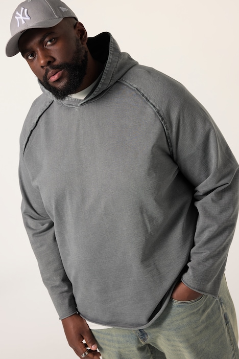 STHUGE hoodie, hood, vintage look, unfinished edges, up to 8 XL