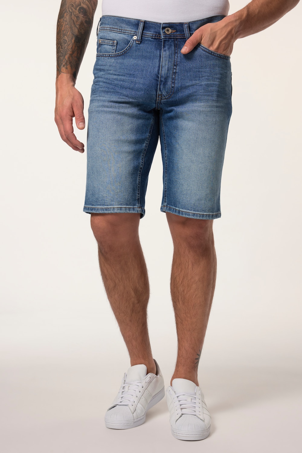 Große Größen JP AWARE Jeansbermuda, Herren, blau, Größe: 54, Baumwolle, JP-Aware