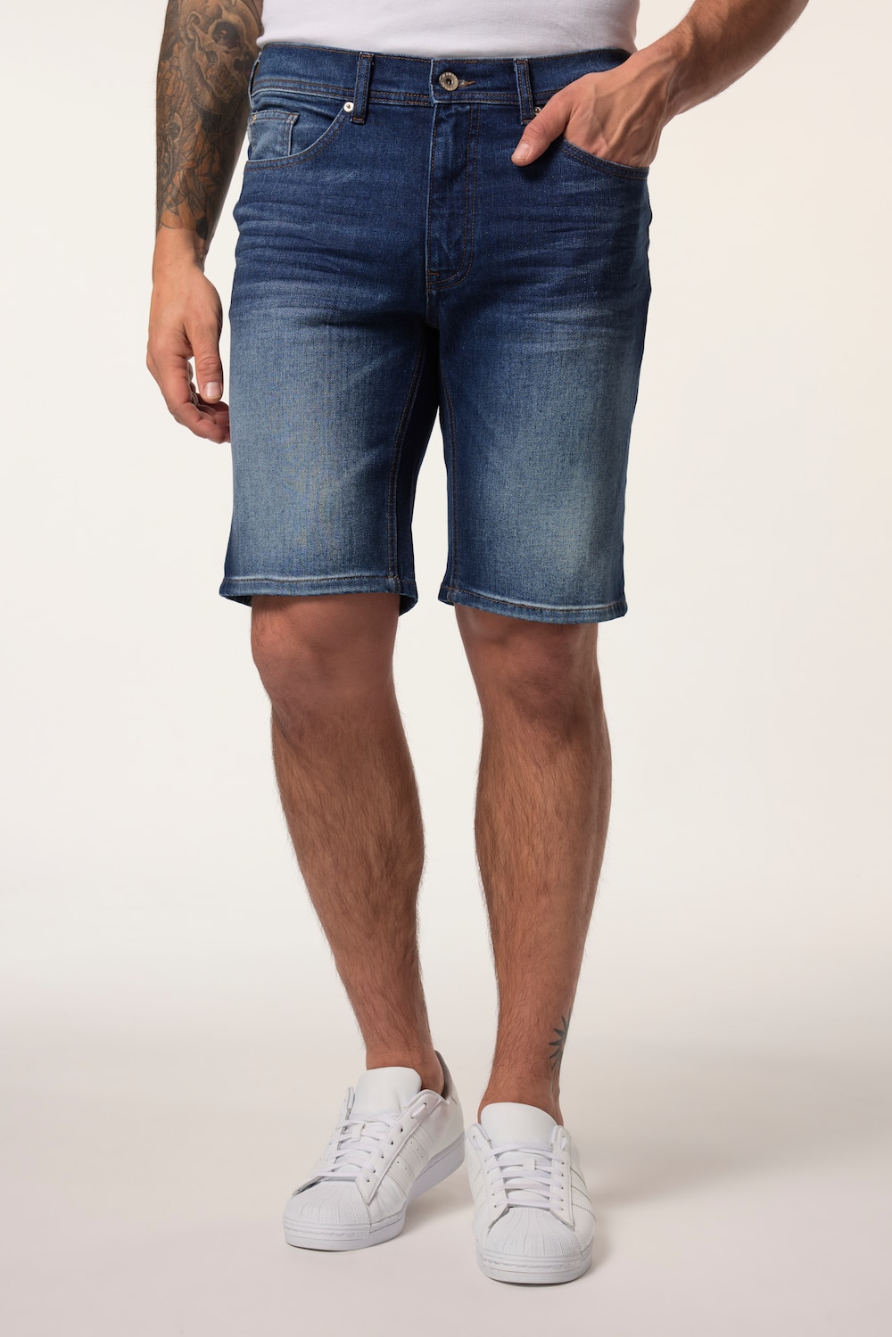 Große Größen JP AWARE Jeansbermuda, Herren, blau, Größe: 54, Baumwolle, JP-Aware