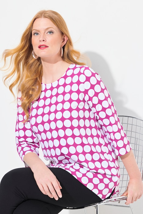 Polka Dot Pima Cotton 3/4 Sleeve Tee