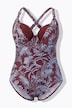 Maillot de bain à bonnets souples et armatures. Motif jungle. Matière recyclée