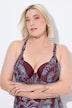 Maillot de bain à bonnets souples et armatures. Motif jungle. Matière recyclée