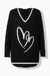 Pull motif cœurs, coupe confortable