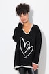 Pull motif cœurs, coupe confortable