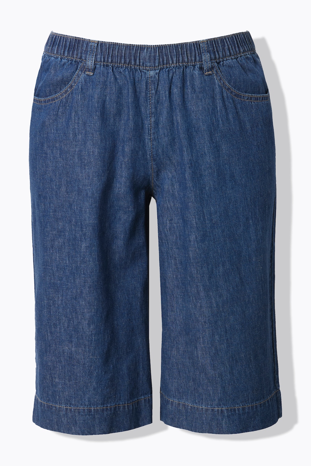 Stora storlekar Shorts i linnemix, Dam, blå, storlek: 58, Linne/Bomull, LAURASON